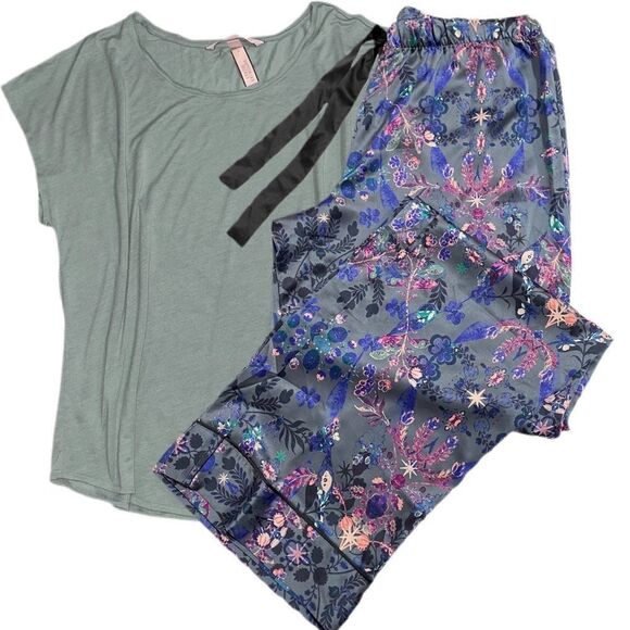 Victoria’s Secret Satin pants soft top pajama set - Picture 1 of 5
